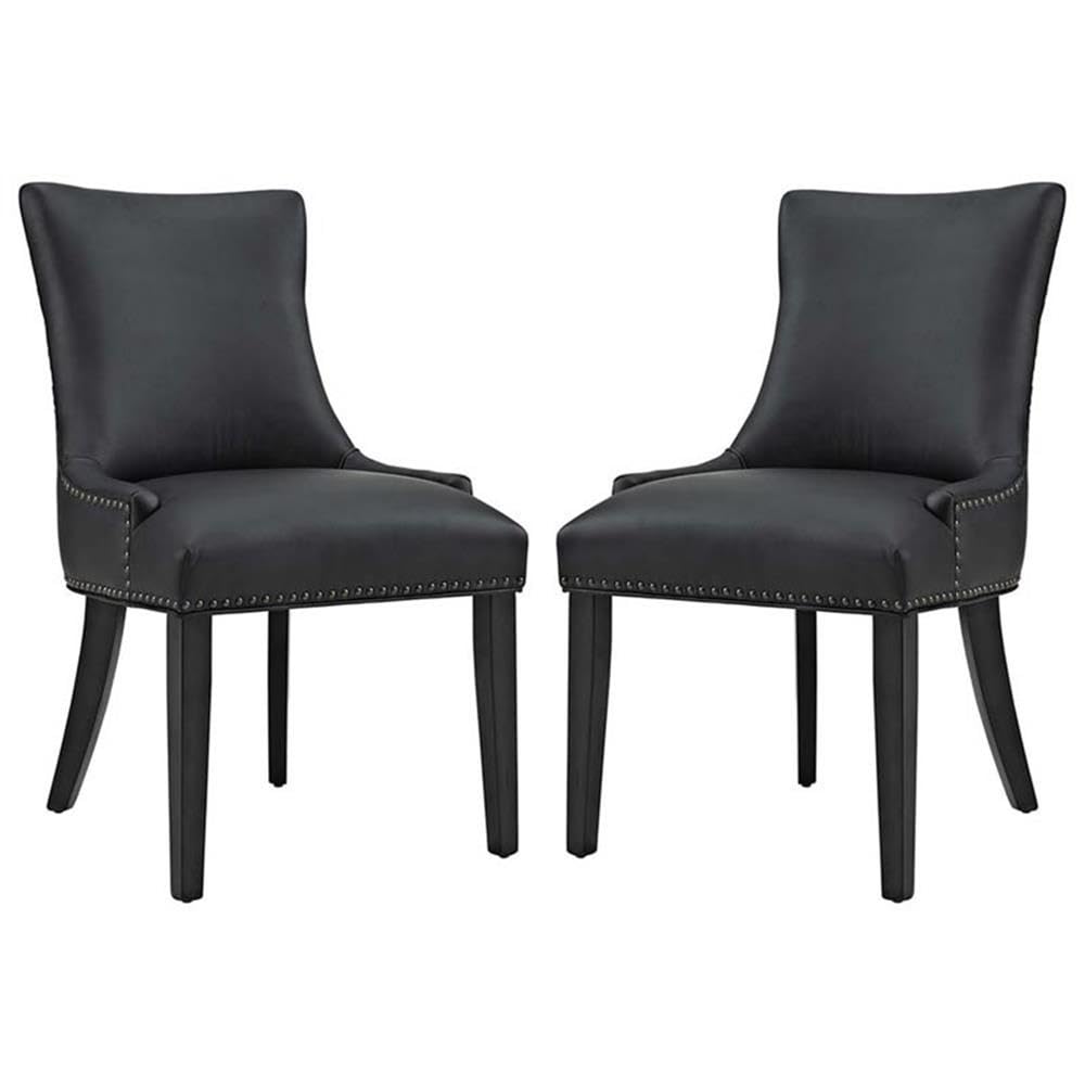 Black Faux Leather Upholstered Dining Chairs K7119
