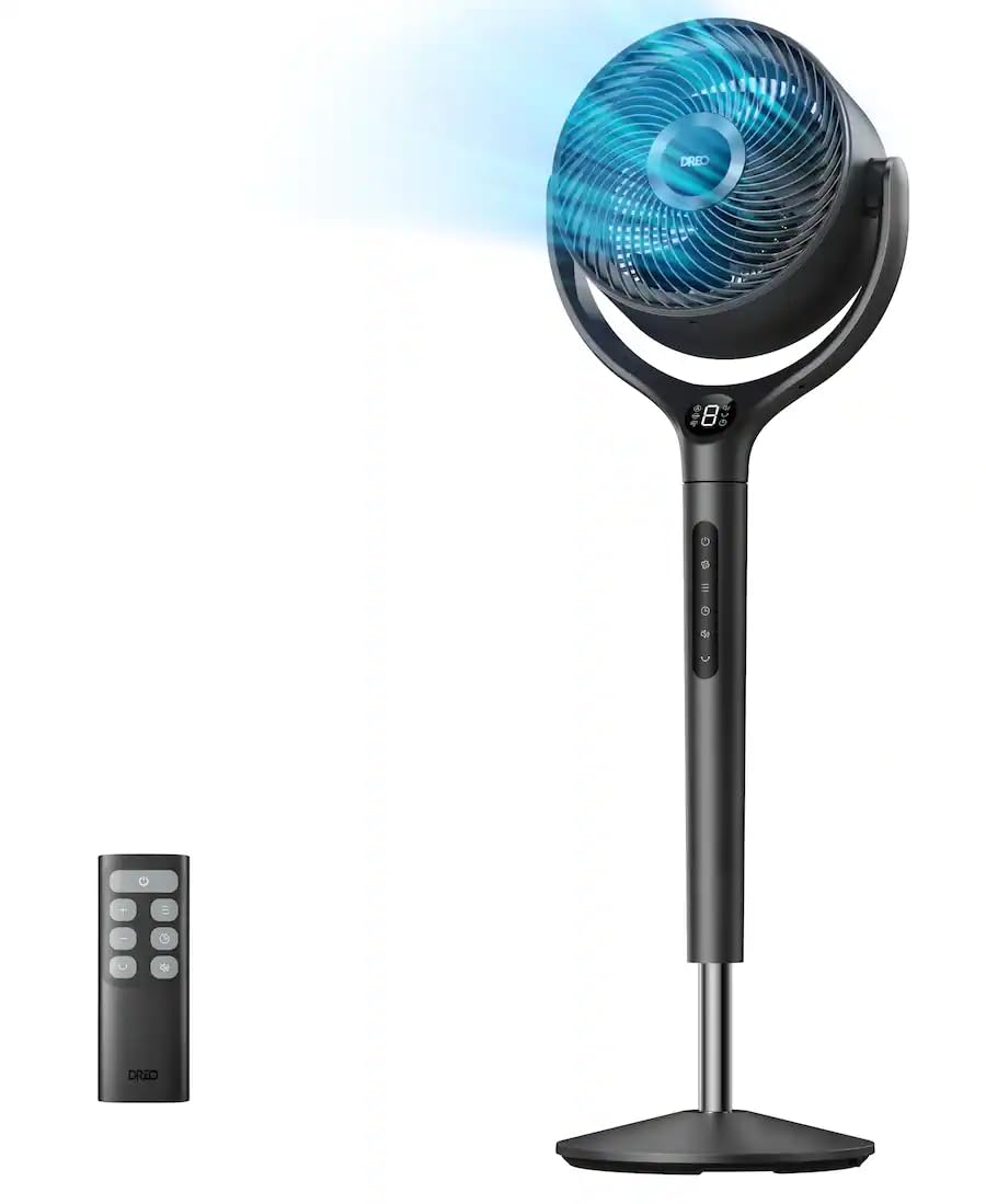 9 in. Adjustable Pedestal Floor Fan with Remote T30724