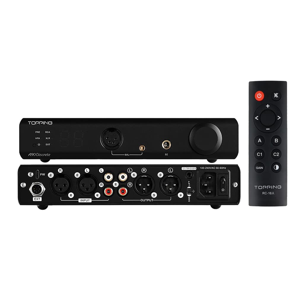 Balanced Headphone Amplifier Desktop Headphone Amp Preamp with Remote Control Black Z390211