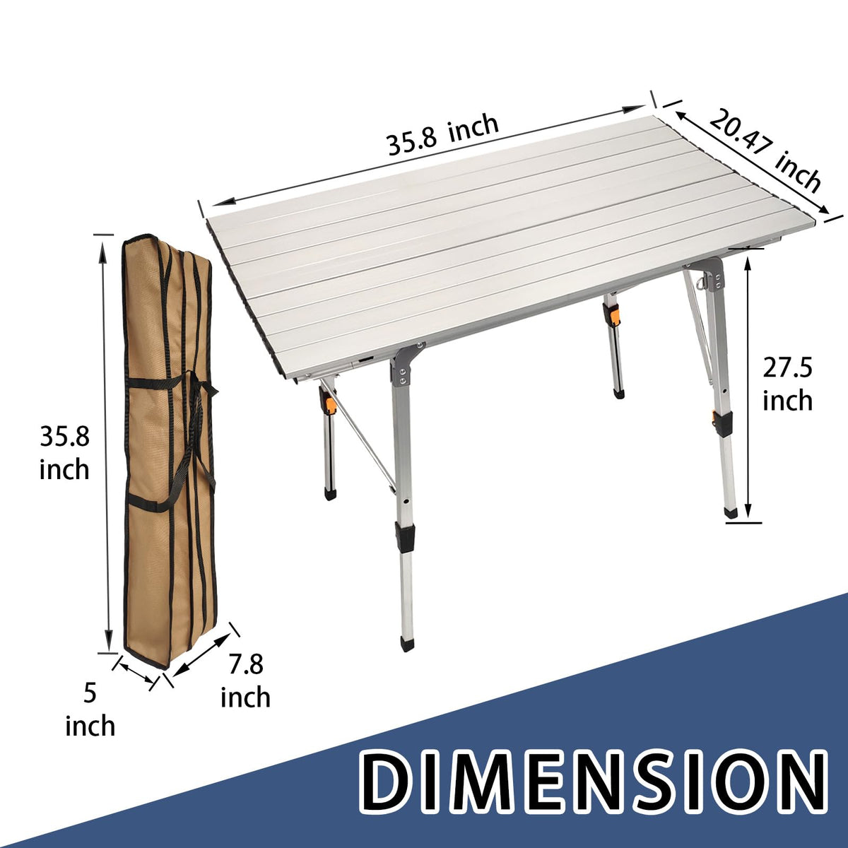 Adjustable Aluminum Camping Table W482858