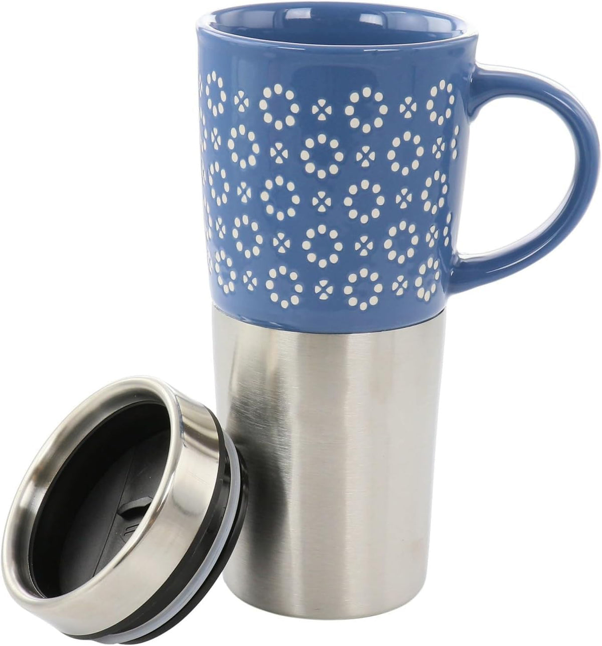 16oz Insulated Stoneware and Stainless Steel Travel Mug C92148