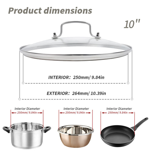 10" Tempered Glass Pan Lid with Steam Vent S50739