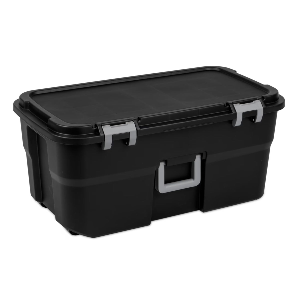 Black 22 Gallon Wheeled Plastic Footlocker P331