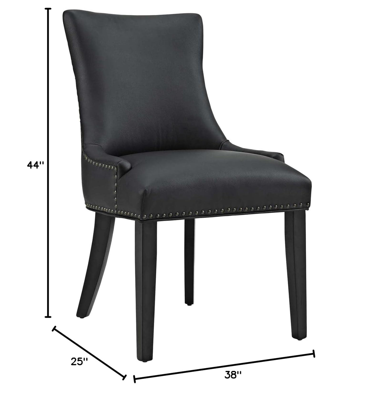 Black Faux Leather Upholstered Dining Chairs K7119