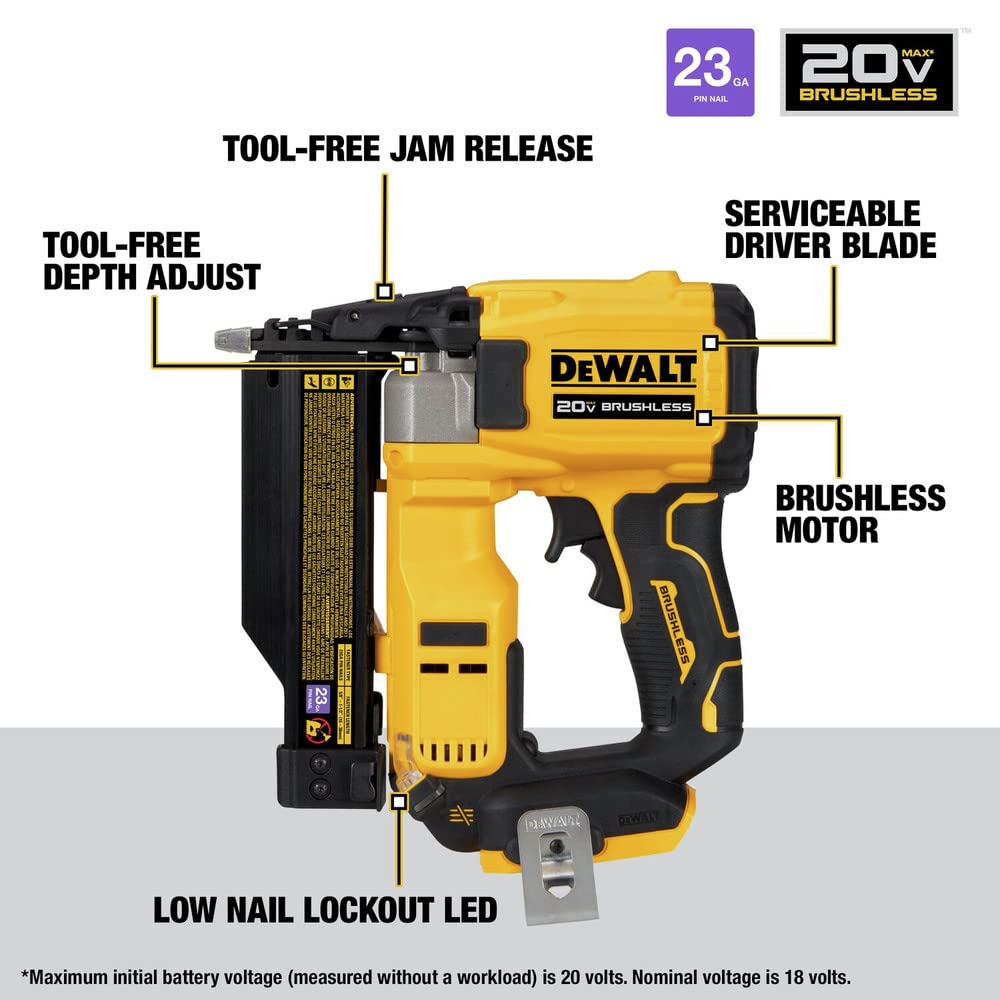 20V MAX Cordless 23 Gauge Pin Nailer F41857