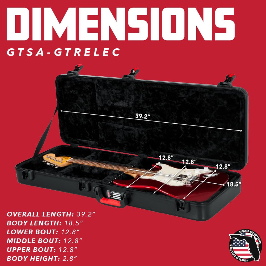 Molded Flight Case for Electric Guitars with Locking Latch K65116