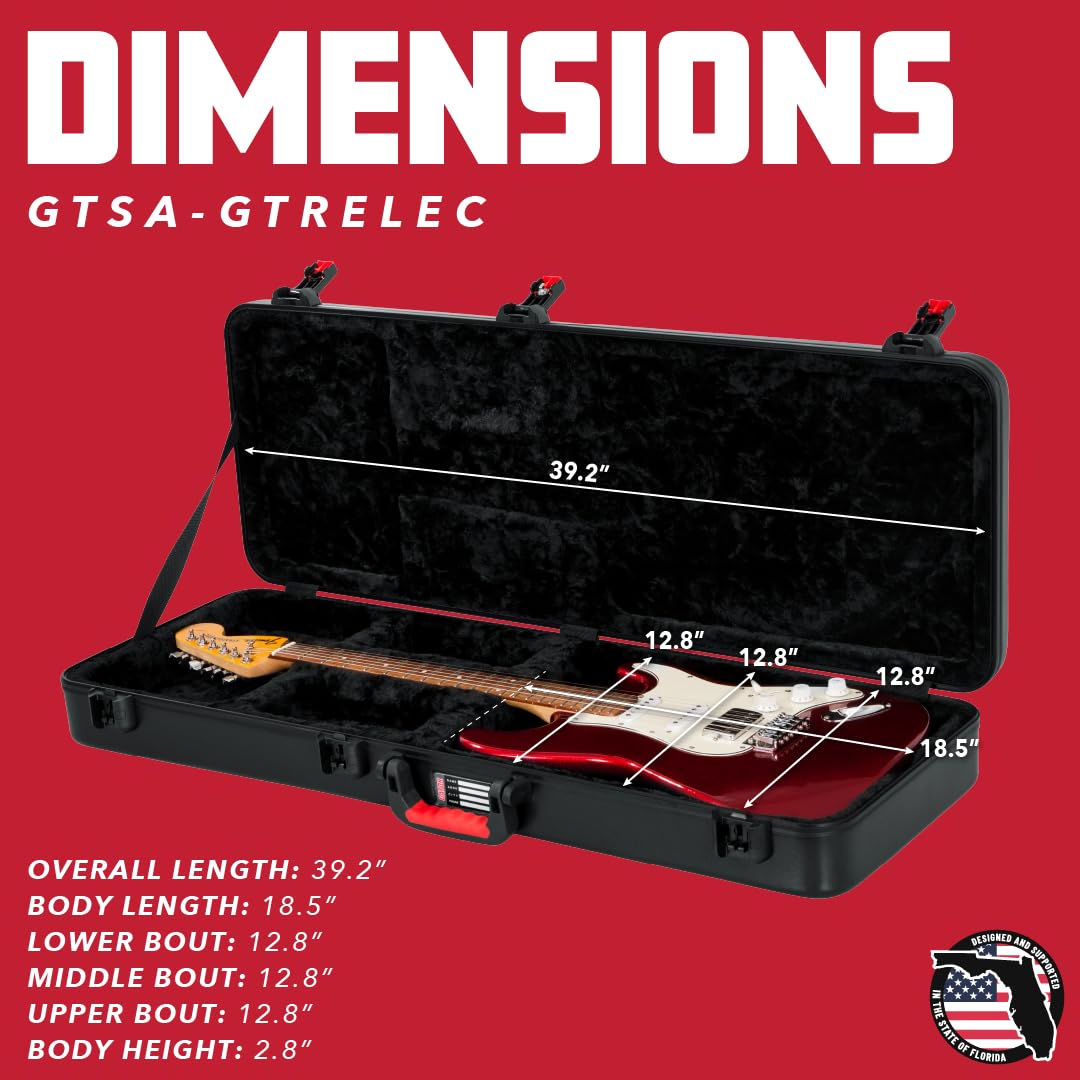 Molded Flight Case for Electric Guitars with Locking Latch K65116