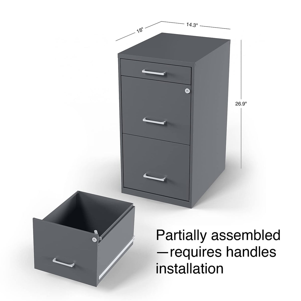 3 Drawer Letter Size Lockable File Cabinet B695