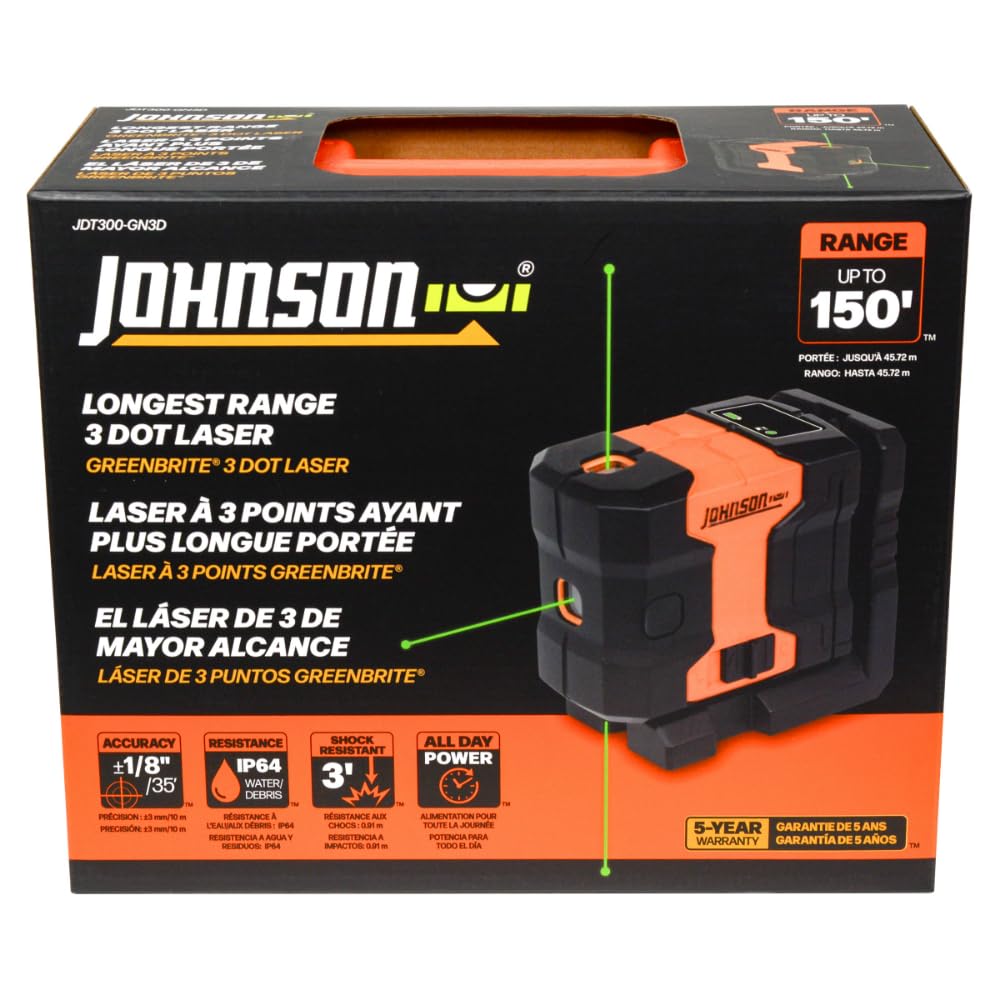 Self-Leveling 3 Dot Laser Level with Magnetic Base and Carry Case L83996