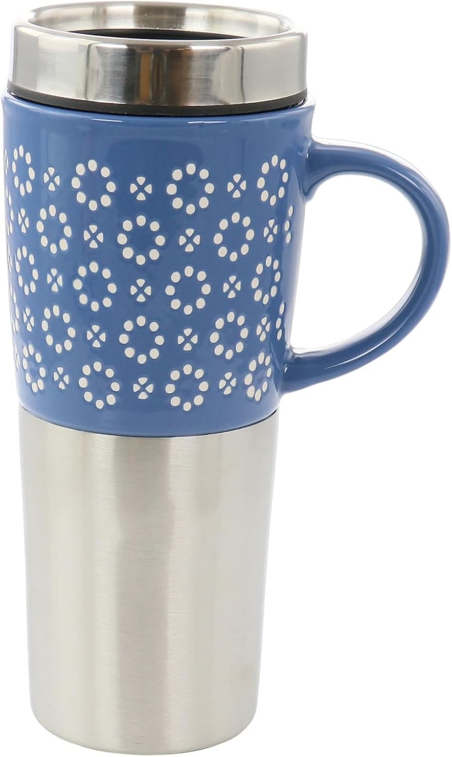 16oz Insulated Stoneware and Stainless Steel Travel Mug C92148