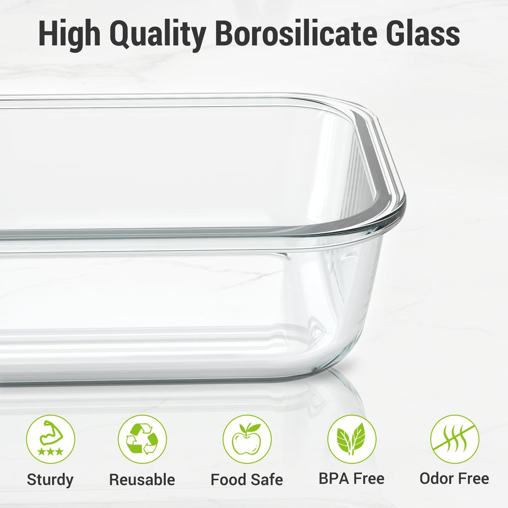 10 Sets 36 oz & 12 oz Glass Food Storage Containers with Lids, Gray Z17138