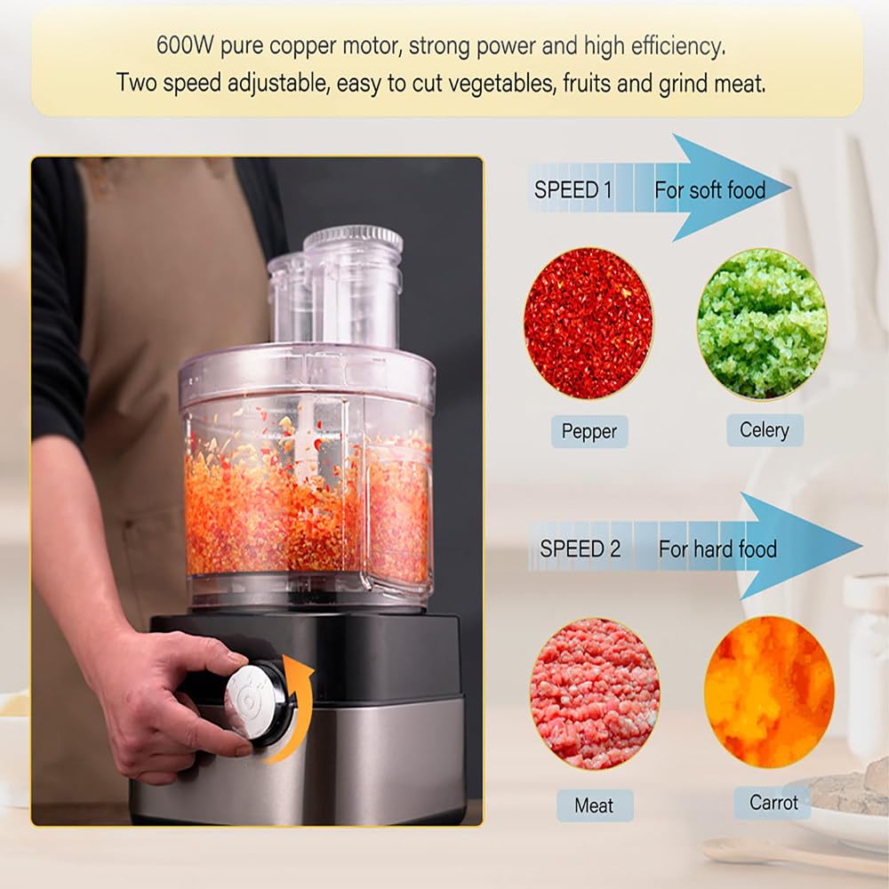 600W 5 Cube Grid 5000ml Electric Vegetable Chopper Q8836