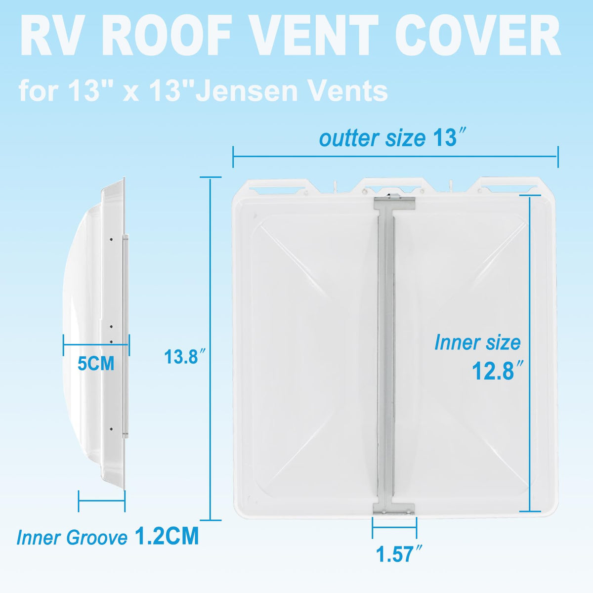 White 13" x 13" RV Roof Vent Cover Replacement I374