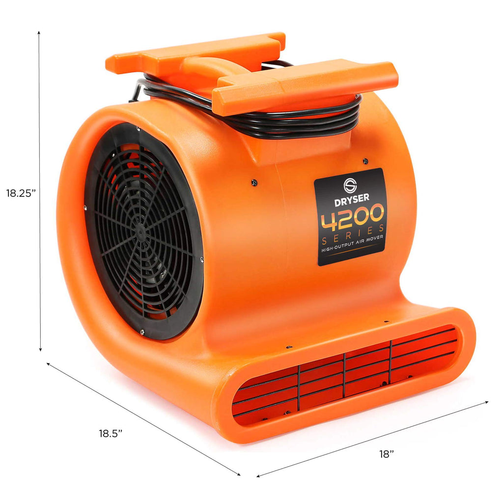 6pk 3 Speed 1 HP Orange Stackable Air Mover Floor Fan Z54947