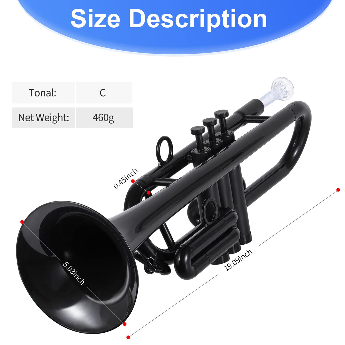 Plastic Trumpet Black L783116