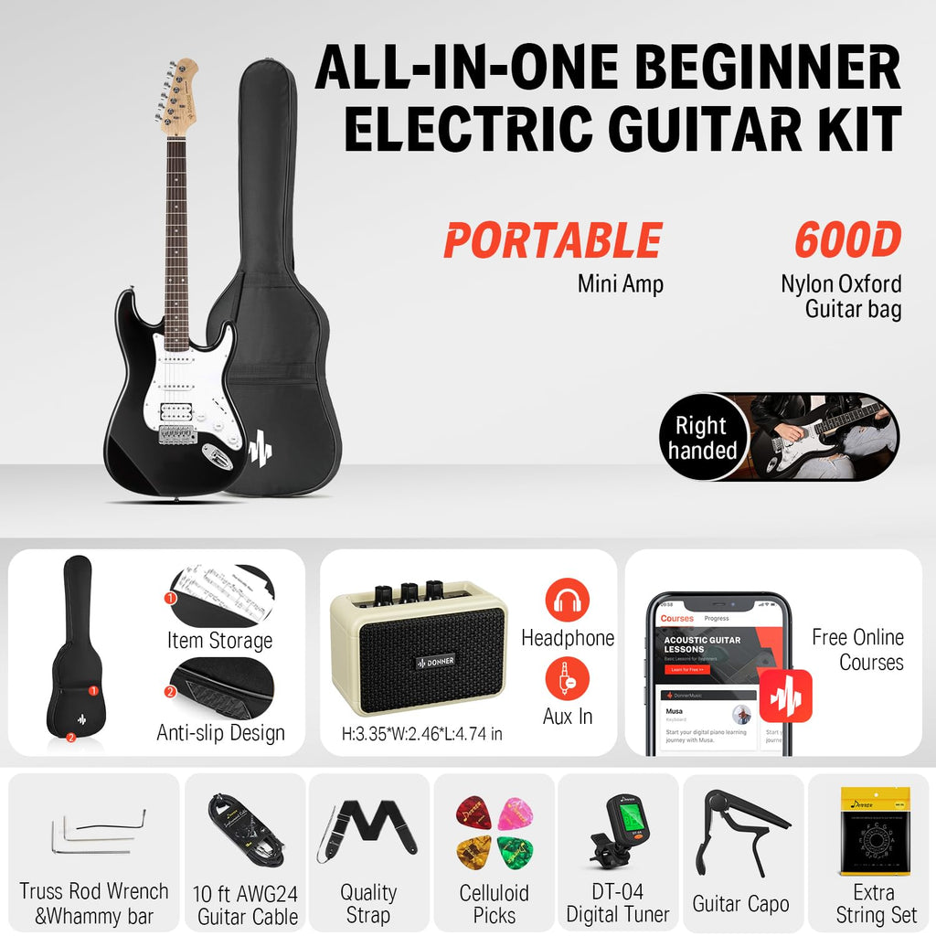 39 Inch Electric Guitar Beginner Kit T70658