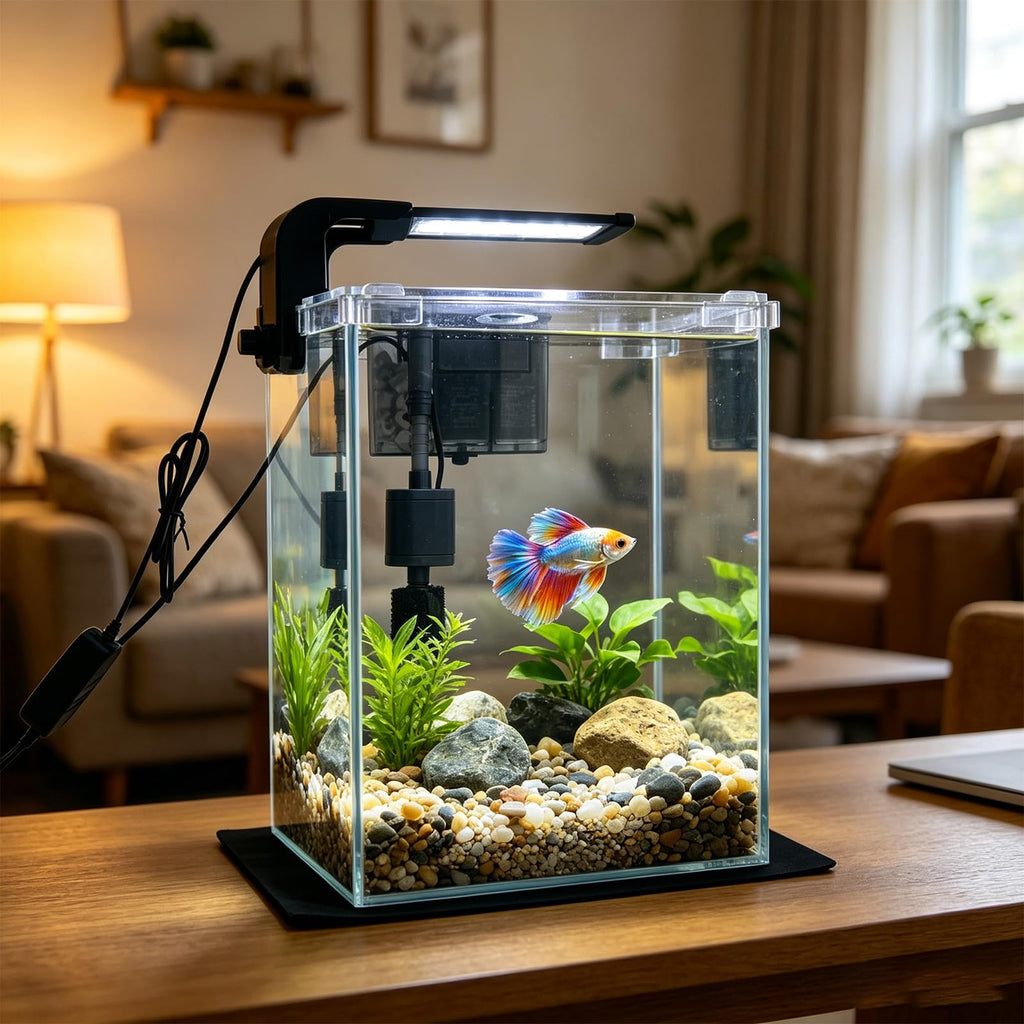 2 Gallon Betta Fish Tank with Filter and Light D5894