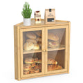 Double Layer Bamboo Bread Box with 2 Doors O2894