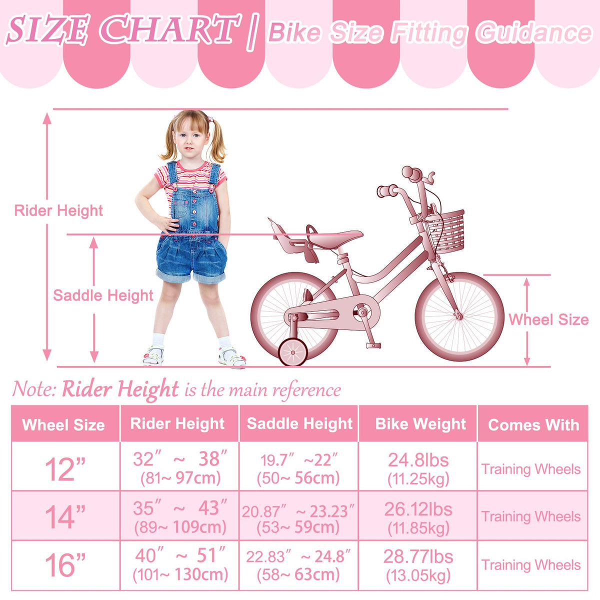 12 14 16 Inch Kids Bike G1525