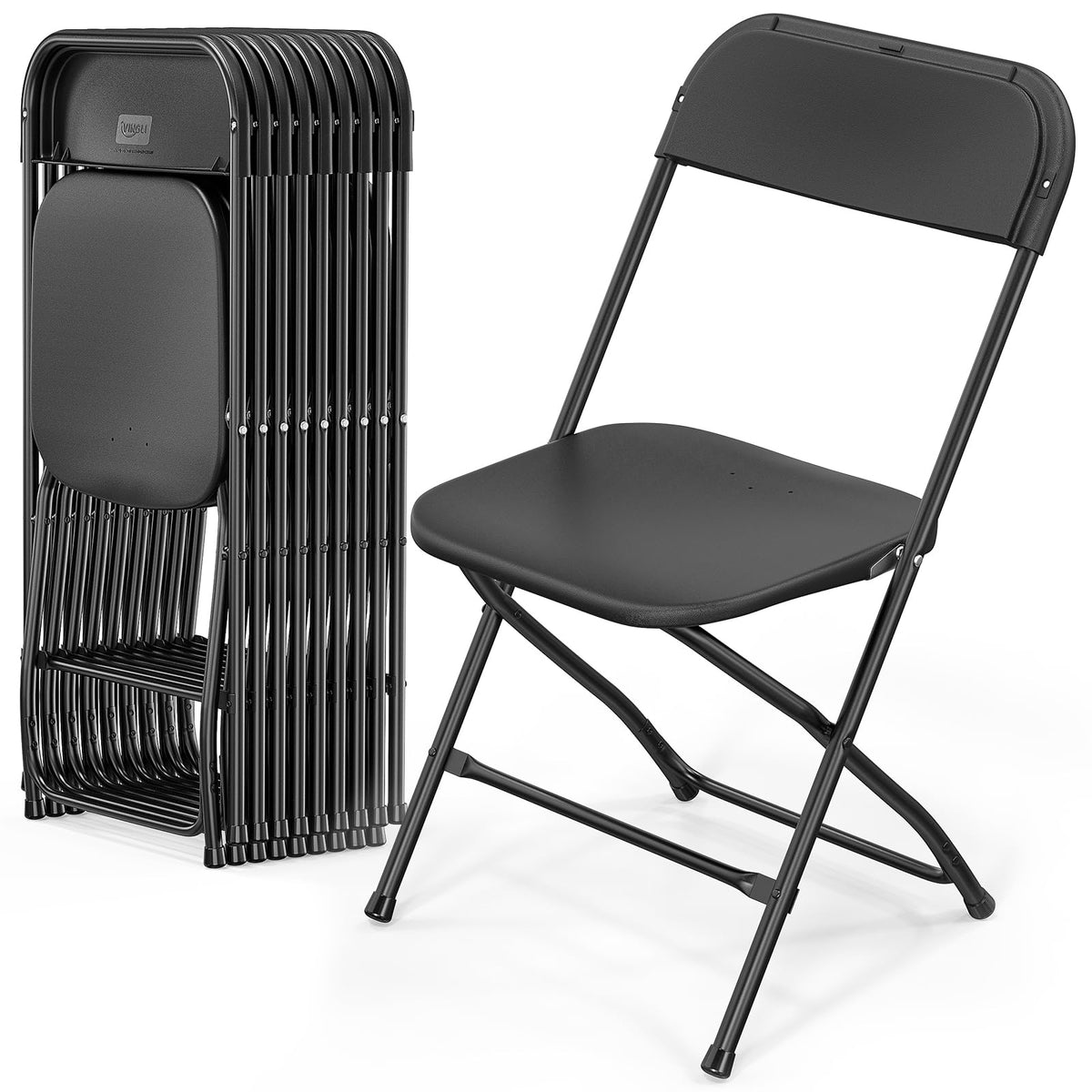 10 Pack Black Plastic Folding Chair E9367