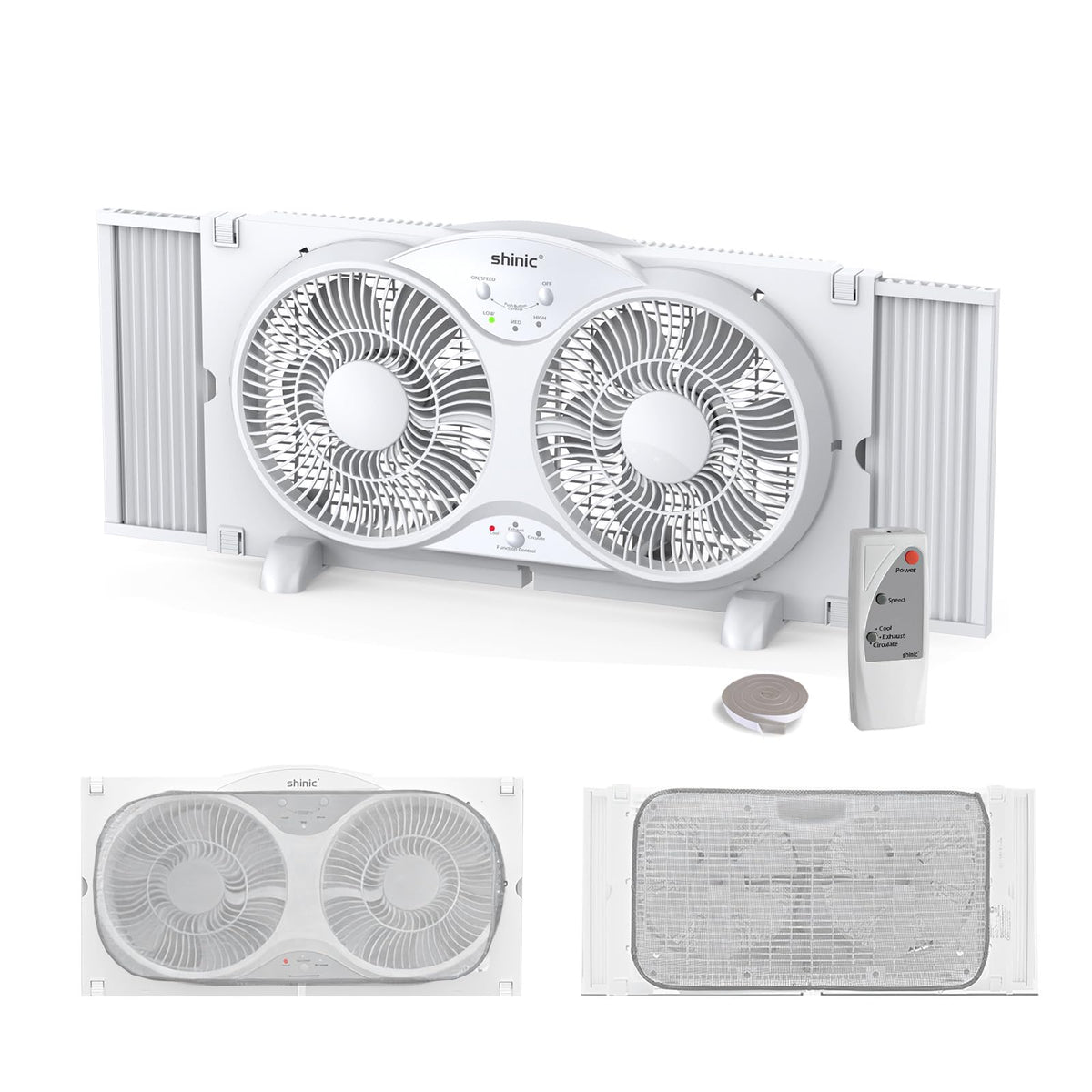 9" Twin Window Fan with Remote L44602