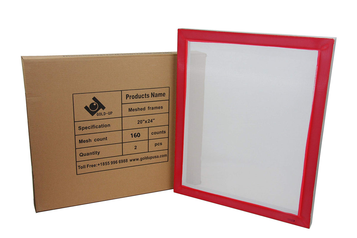 20 x 24 Inch Pre-Stretched Aluminum Silk Screen Printing Frames with 160 White Mesh 2 Pack R88638