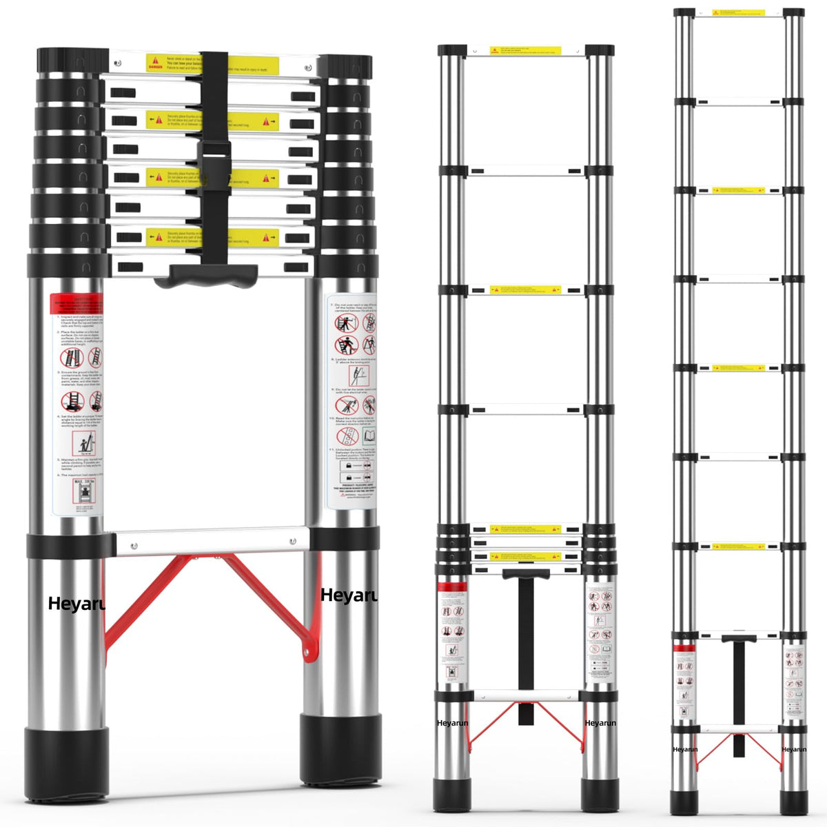 8.5 FT Aluminum Telescoping Ladder 330 lbs Capacity S8627