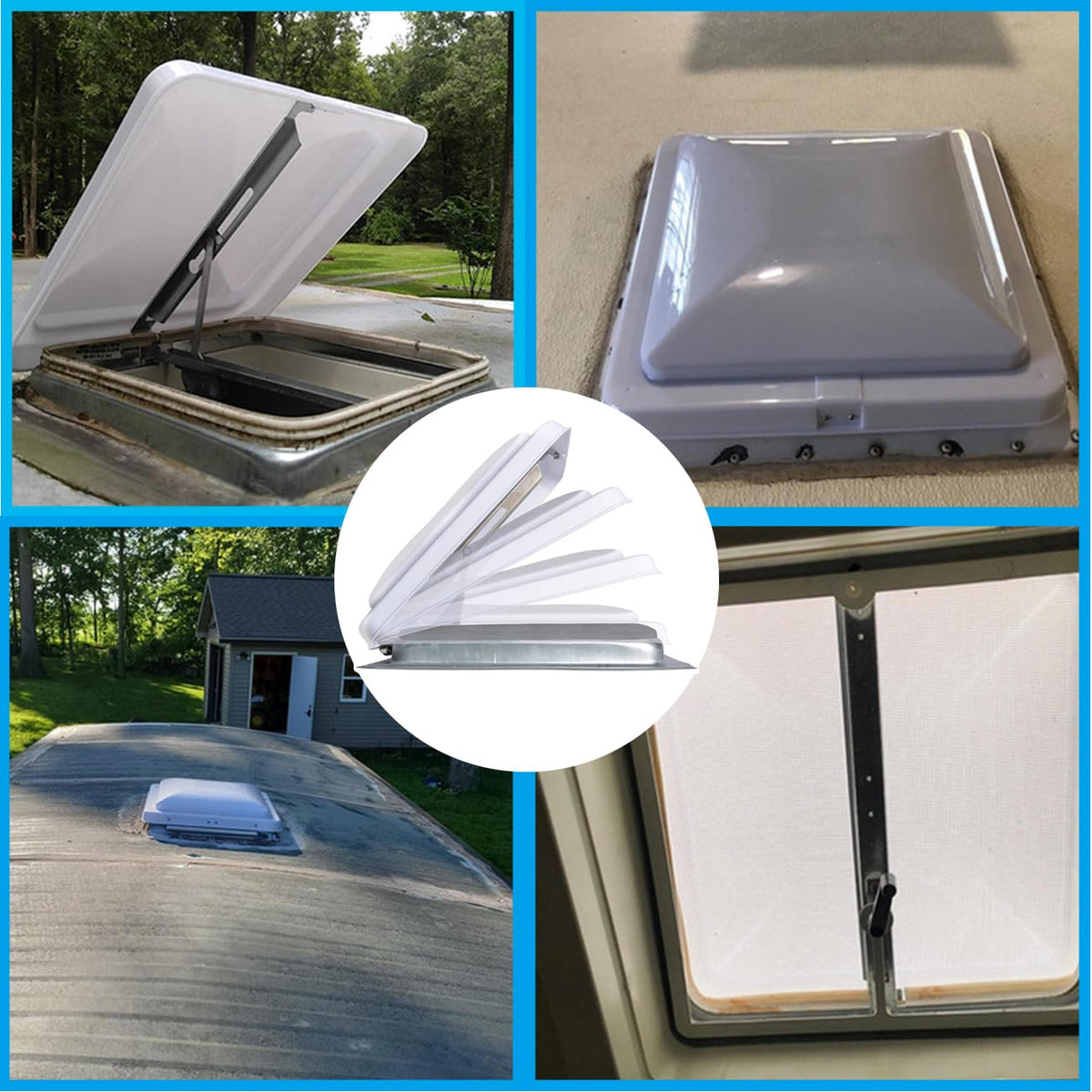 White 13" x 13" RV Roof Vent Cover Replacement I374