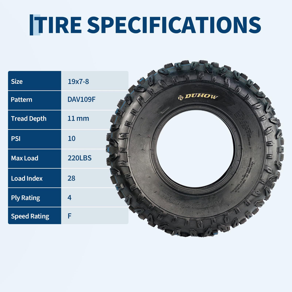 19x7-8 4-Ply Tubeless ATV/UTV Front Tires Set E380508