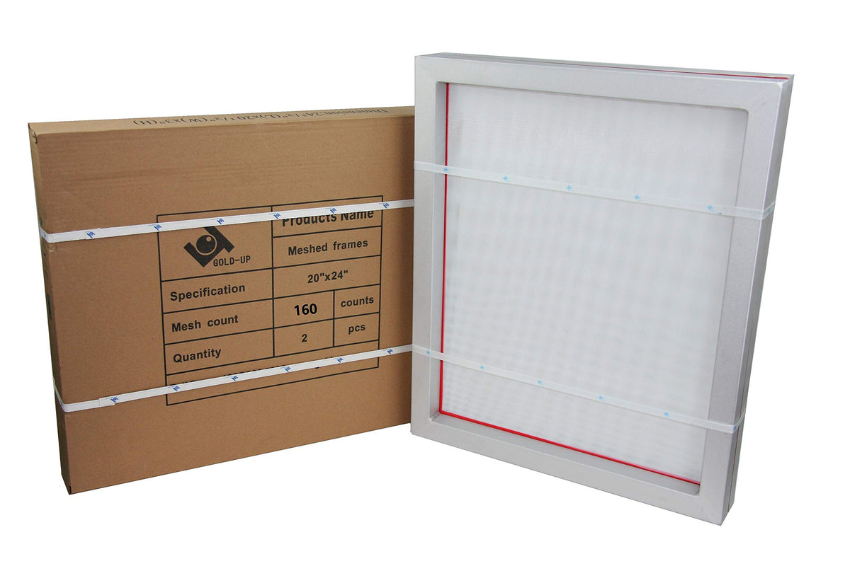20 x 24 Inch Pre-Stretched Aluminum Silk Screen Printing Frames with 160 White Mesh 2 Pack R88638