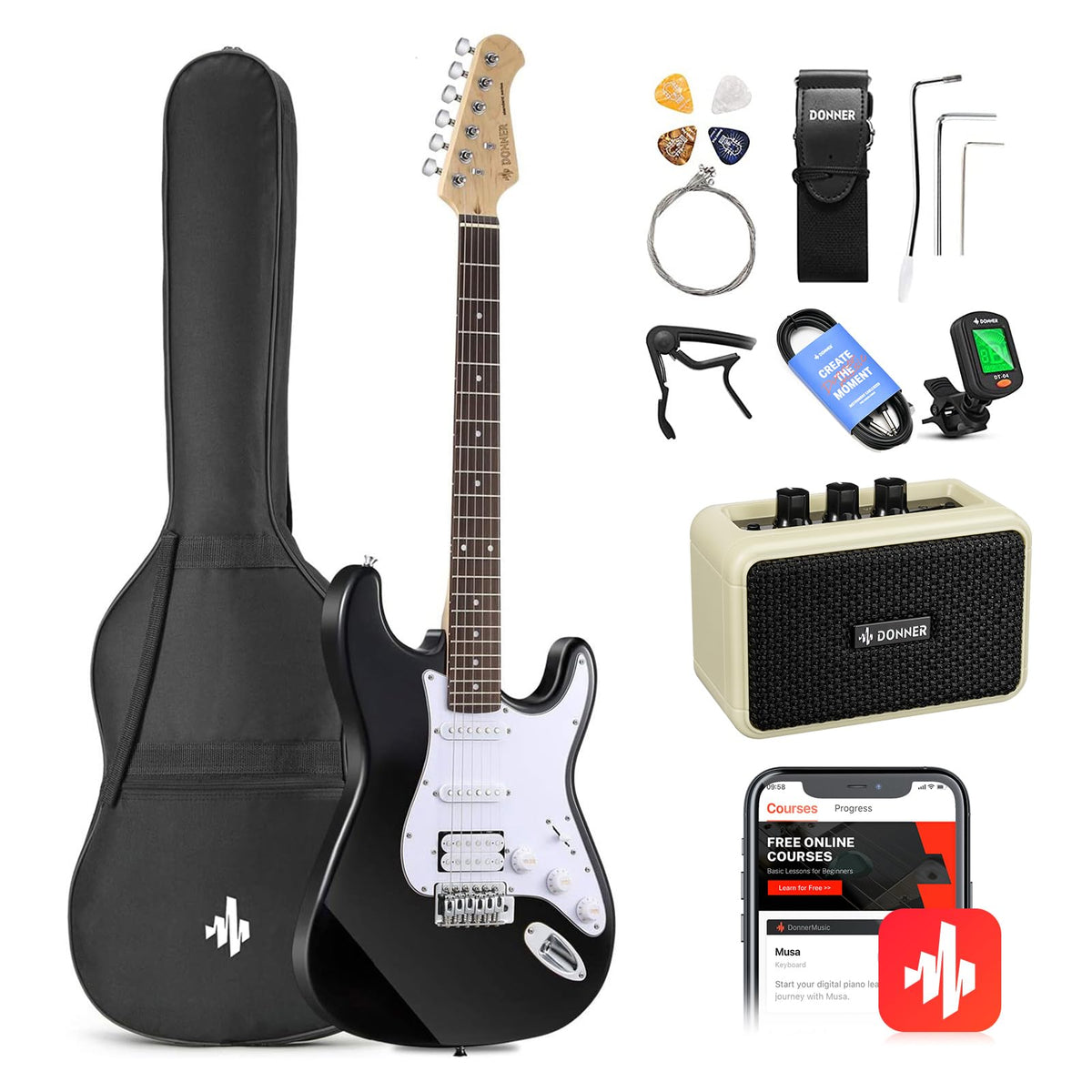 39 Inch Electric Guitar Beginner Kit T70658