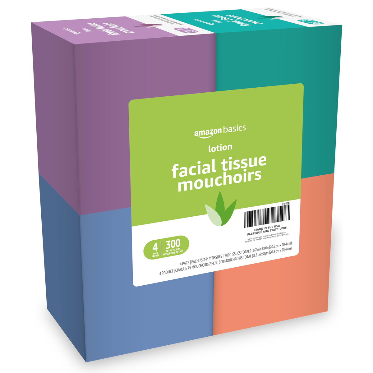 2-Ply Lotion Facial Tissues 300 Count 4 Boxes V494123