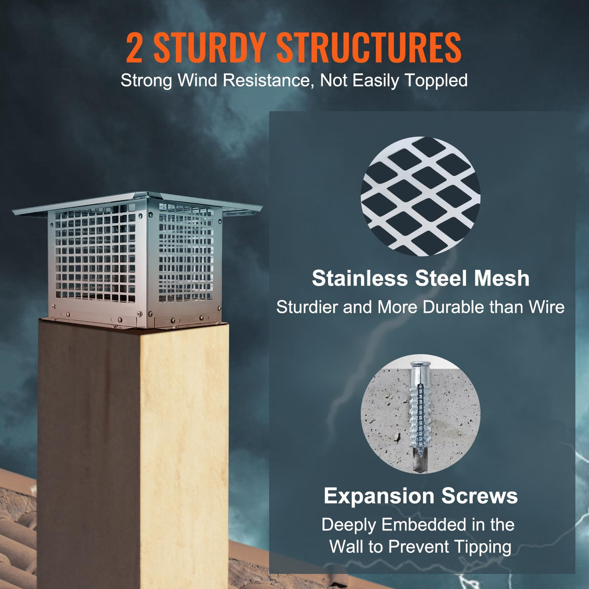 17x17 inch 304 Stainless Steel Chimney Cap L158