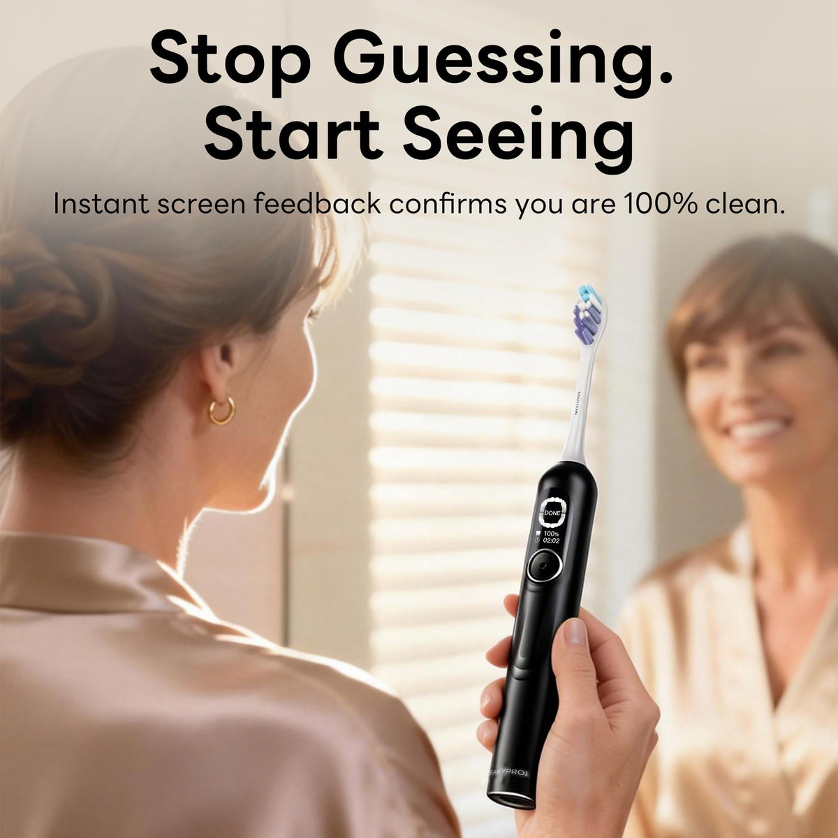 2 Pack Smart Electric Toothbrush (Black+Pink) O176798
