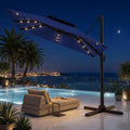 11x11 FT Double-Top Cantilever Patio Umbrella with Lights Q8599