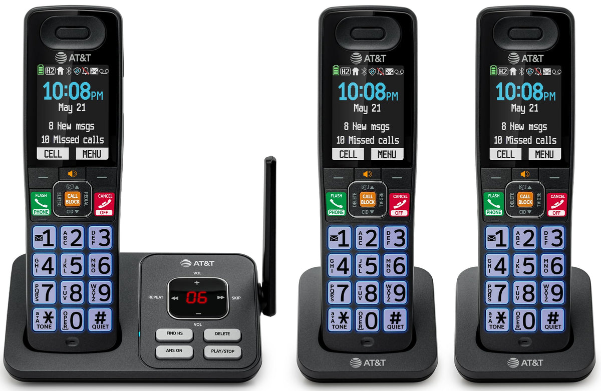 3 Handsets Cordless Phone with Answering System R70719