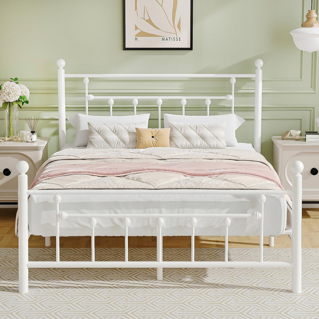 Full Size Metal Platform Bed Frame with Headboard and Footboard C799314
