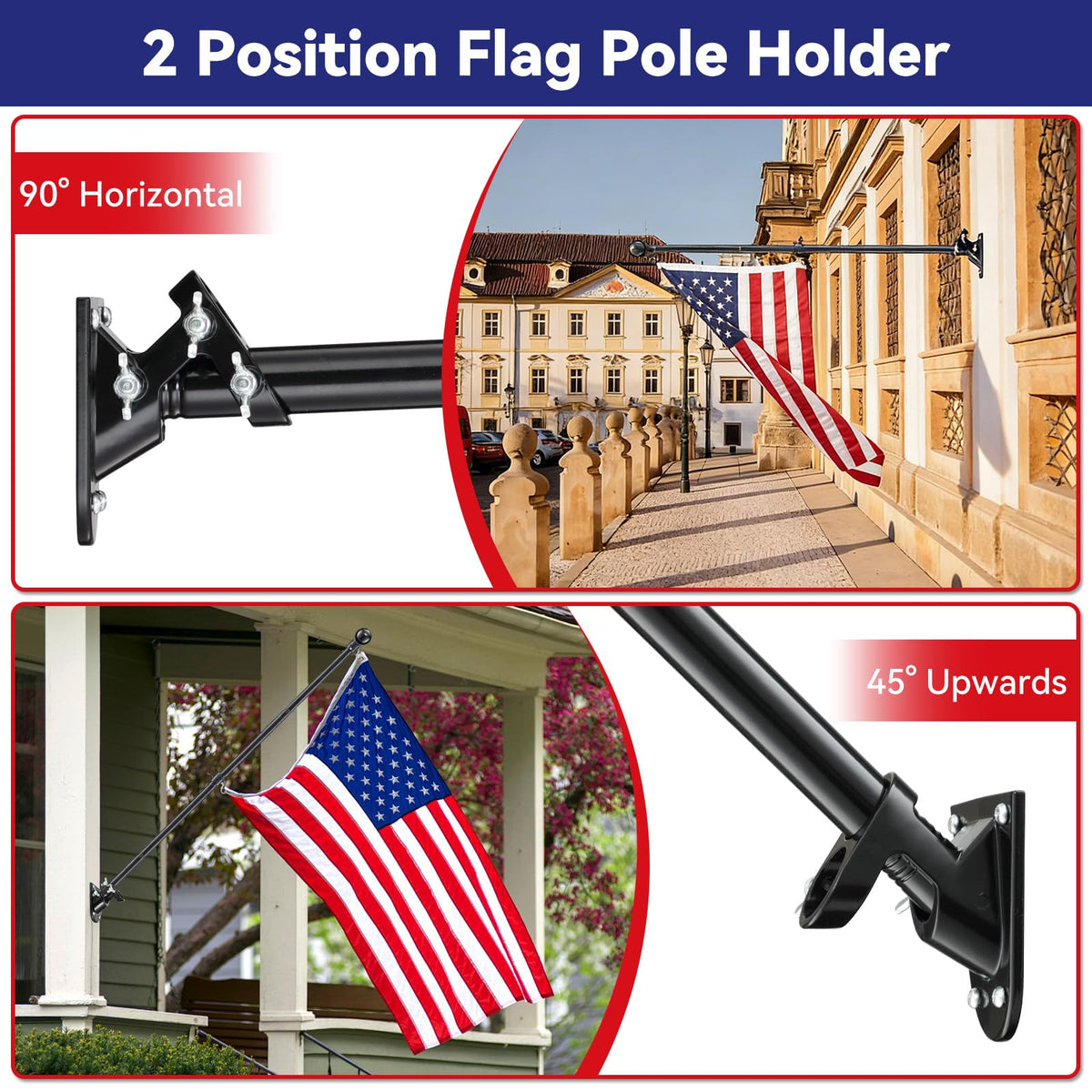 5ft Heavy Duty Black Flag Pole Kit with Holder P14341