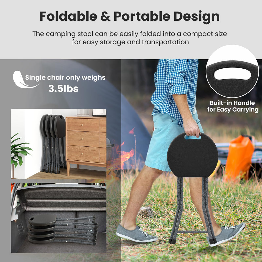 18 inch Folding Plastic Stool with Handle W785474