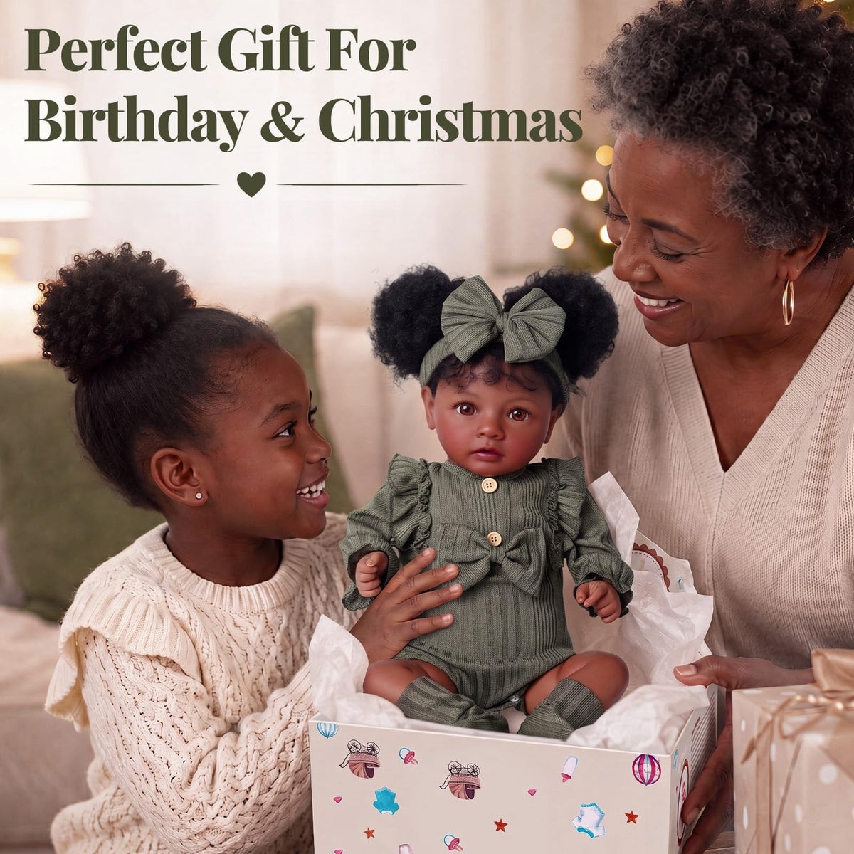 20 Inch Black Lifelike Baby Girl Doll I9881