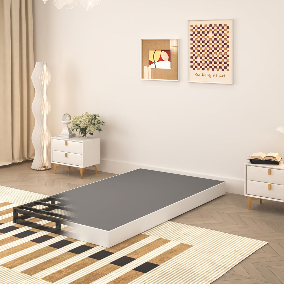 5 Inch Twin Box Spring, Heavy Duty Metal Mattress Foundation, 2500 lbs Capacity S73988