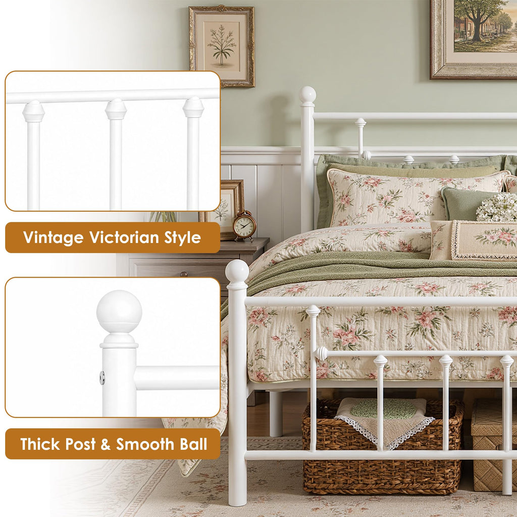 Full Size Metal Platform Bed Frame with Headboard and Footboard C799314