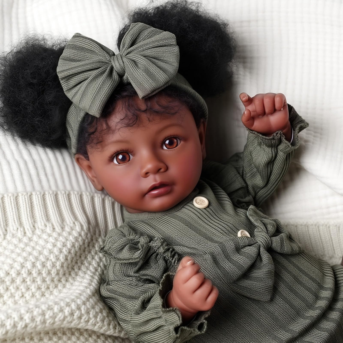 20 Inch Black Lifelike Baby Girl Doll I9881