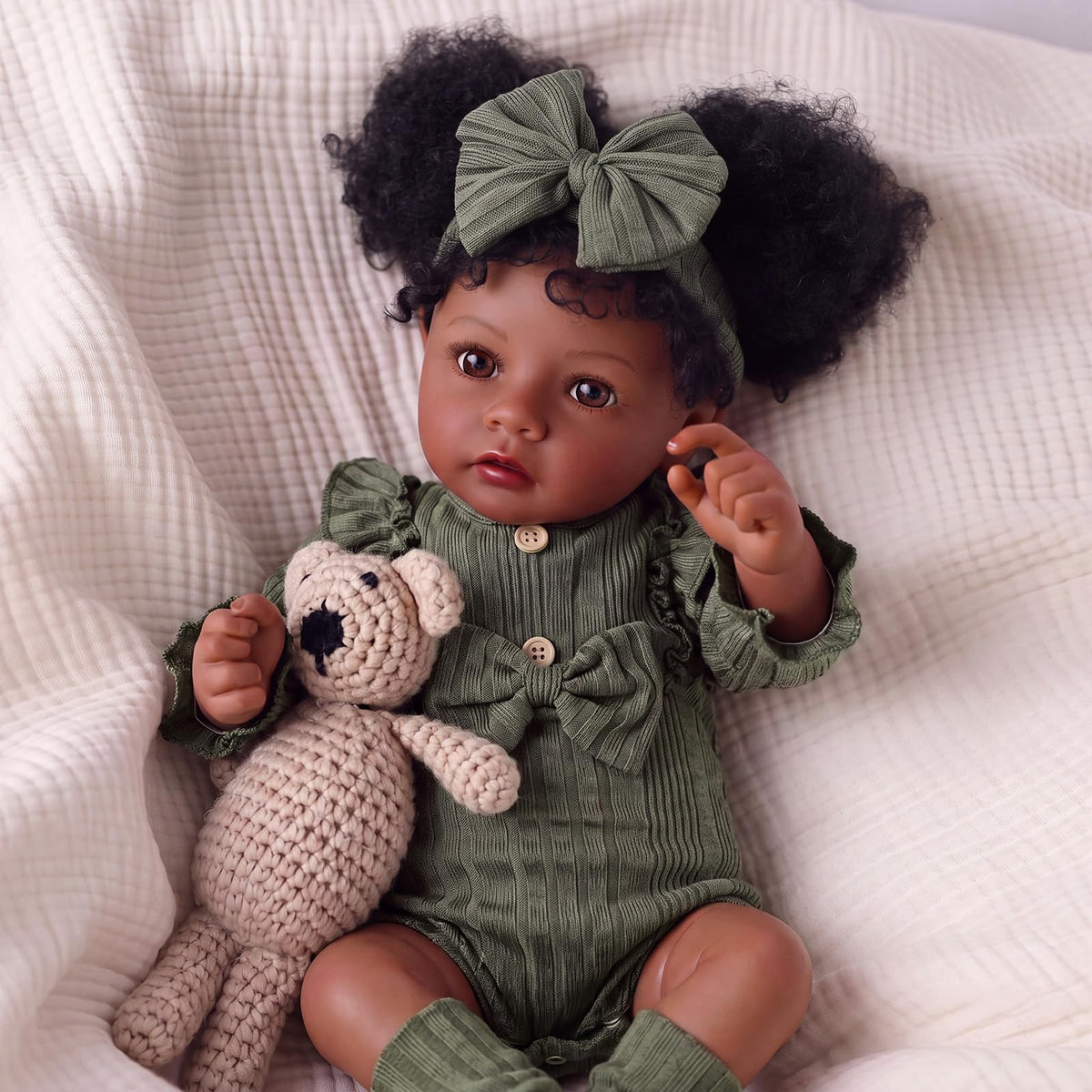 20 Inch Black Lifelike Baby Girl Doll I9881
