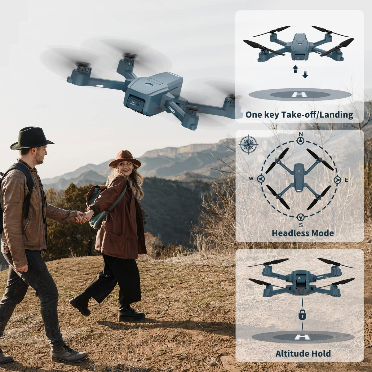 Camera Drone with Adjustable Lens U138441