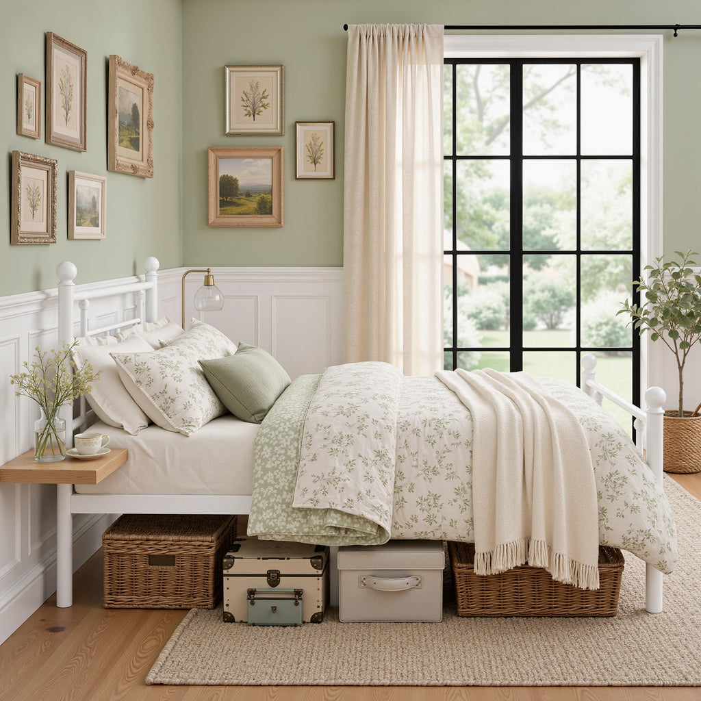 Full Size Metal Platform Bed Frame with Headboard and Footboard C799314