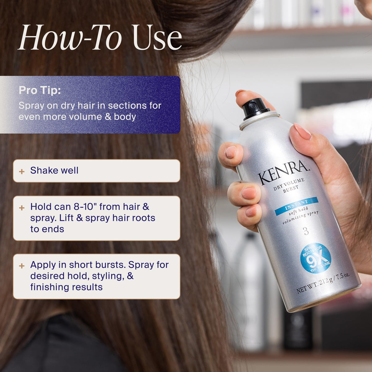 Instant Volume Hairspray Soft Hold Volumizing Spray V8073