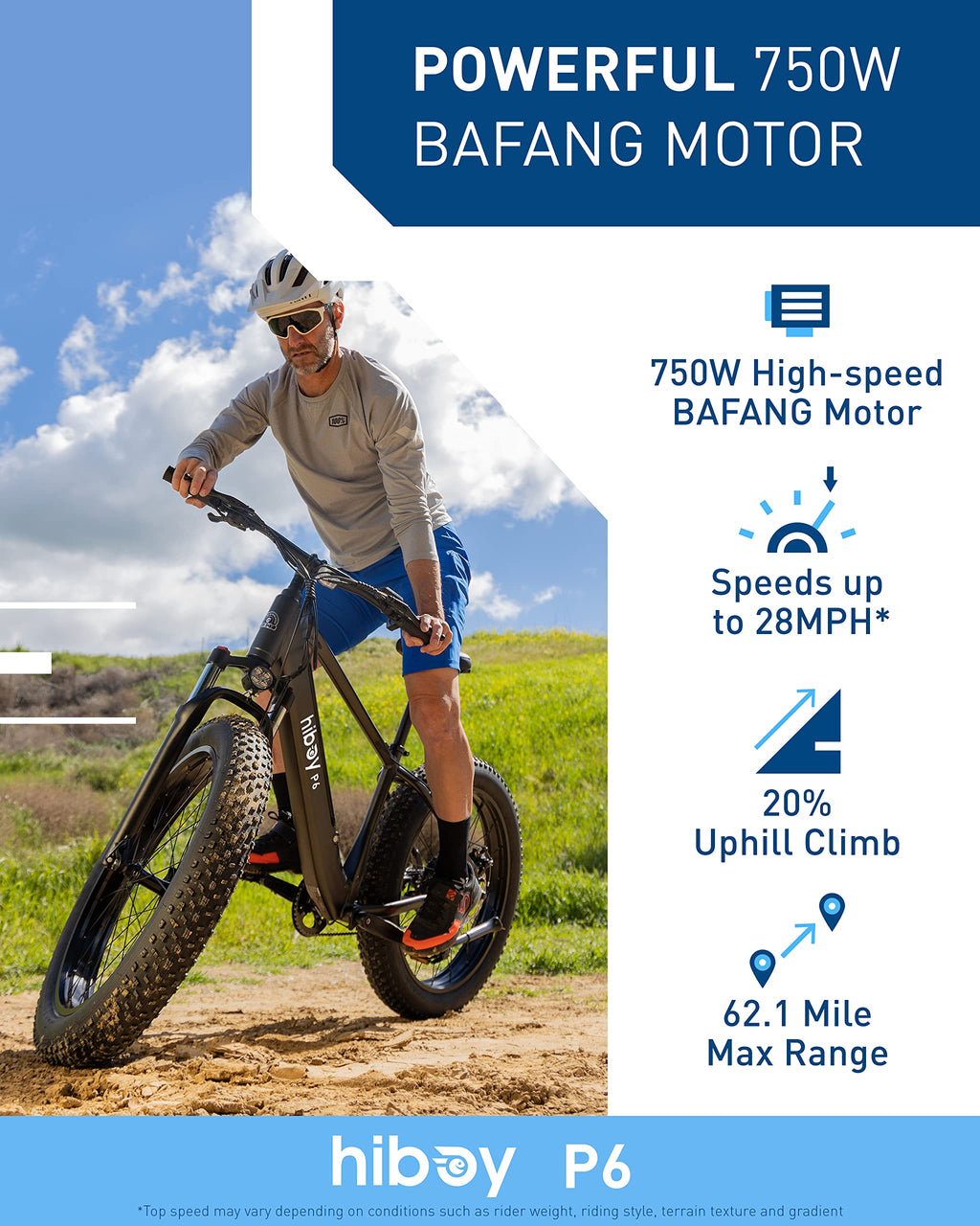 1000W 28MPH 62.1Miles 48V 13Ah Fat Tire Electric Bike E190