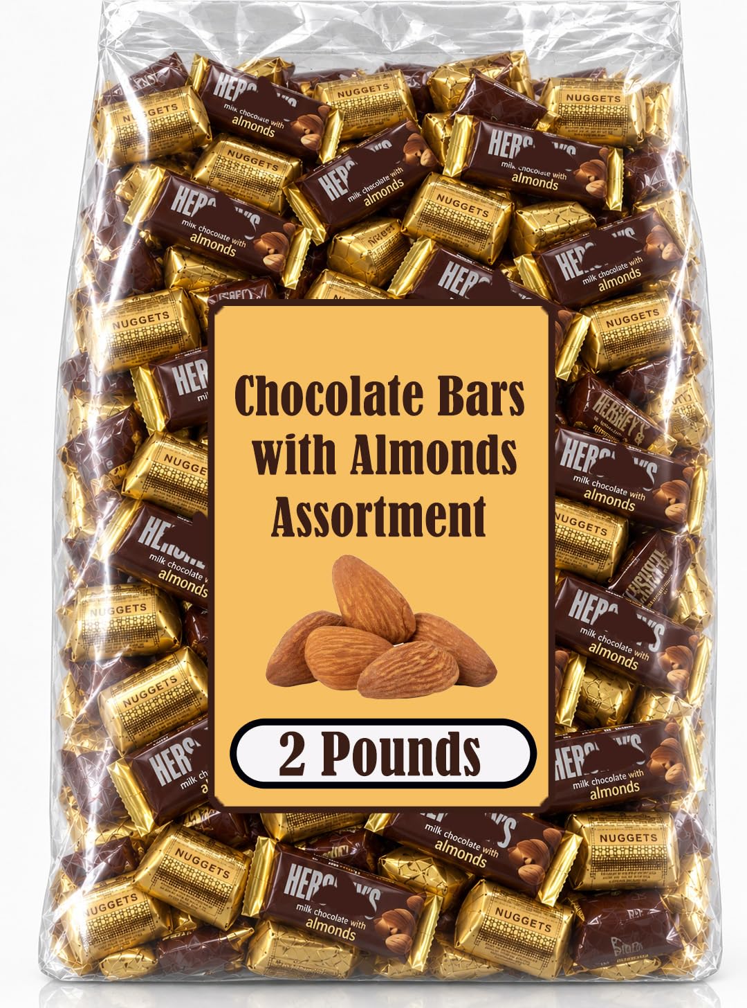 Milk and Dark Chocolate with Almonds Assortment, 2 Lbs Bulk K440