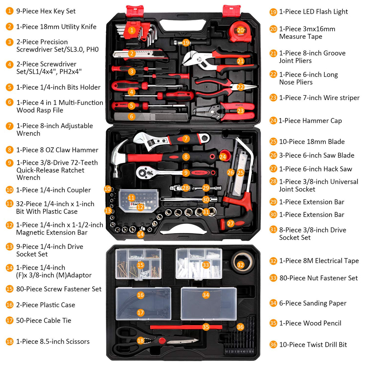 325 Piece Home Repair Tool Kit with Storage Case Z677